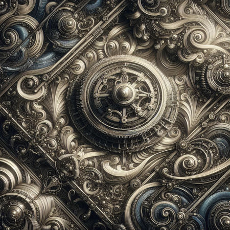 Mechanical abstract background. Computer generated graphics. 3D render.の素材