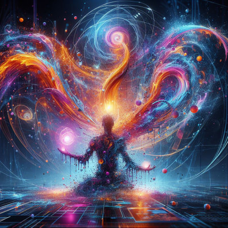 3D surreal illustration. Sacred geometry. Mysterious psychedelic relaxation pattern. Fractal abstract texture. Digital artwork graphic astrology magicの素材