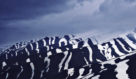 Mountains in the clouds. Caucasus. Georgia. Toned.