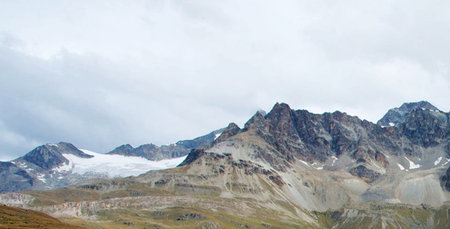 panoramic view of the mountains in the Swiss Alps in summer