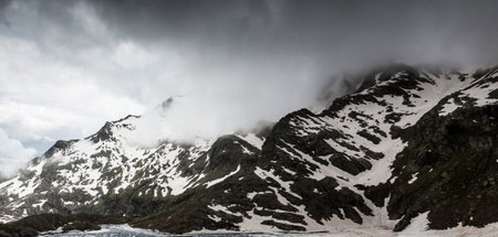 Mountains and clouds in the Swiss Alpsfraujoch