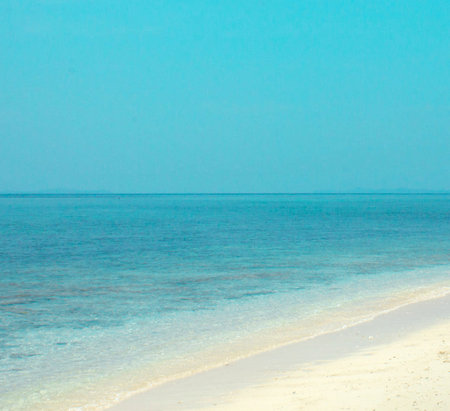 beautiful beach and tropical sea - boost up color processing style concept