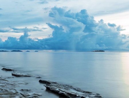 Beautiful seascape at sunset, Koh Lipe, Thailandの写真素材