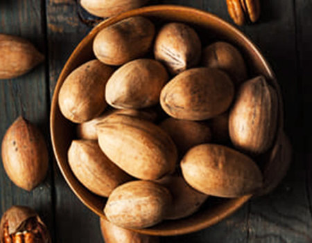 Raw Organic Shelled Pecan Nuts in a Bunch