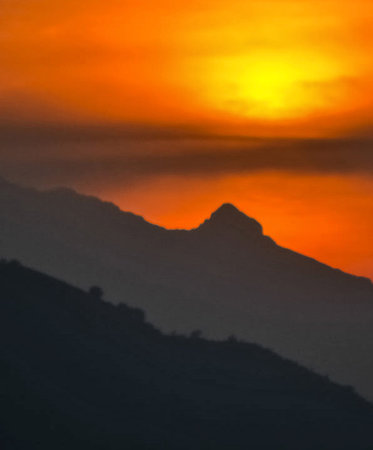 Sunset in the mountains, Chiangmai, Thailand.の写真素材