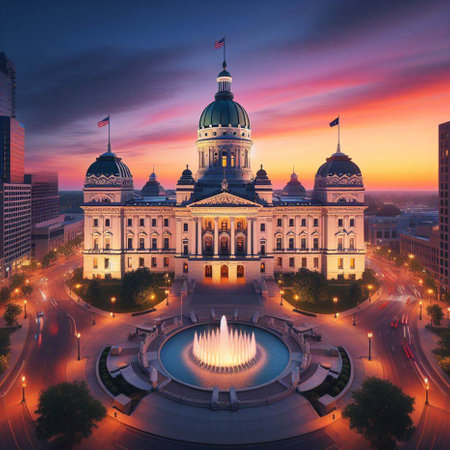 St. Louis, Missouri, United States of America at sunset.の素材