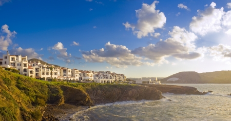 Holiday villas on a hot summers day.のeditorial素材