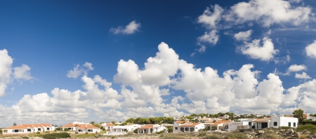 Holiday villas on a hot summers day.の写真素材
