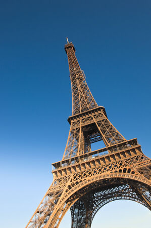 Iconic Eiffel Tower (1889) symbol of Paris and Champ-De-Mars park.の写真素材