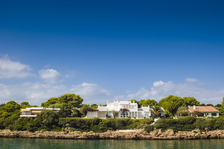 Holiday villas on a hot summers day.