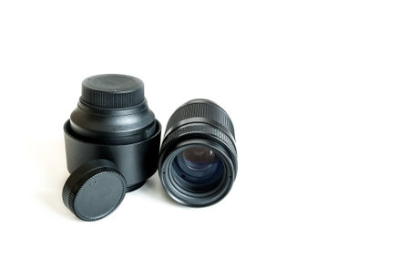 Photo lens, isolated on white.の写真素材