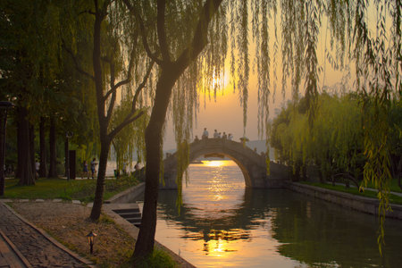 West Lake arch bridgeの写真素材