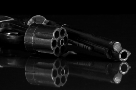 Vintage had gun in black and white