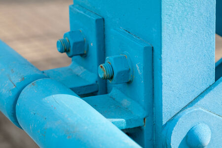 abstract exterior painted metal structureの写真素材