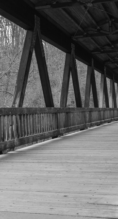 Historic mill area covered ped bridge