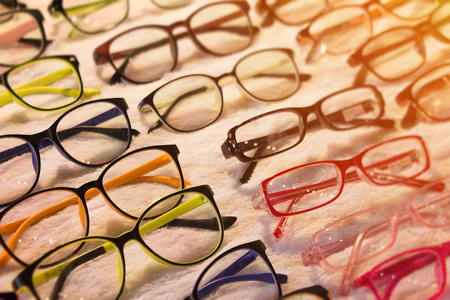 Sunglasses shop with fresh discounts on teenager contemporary lenses and promotions this month.  Online reading glasses sale.の写真素材