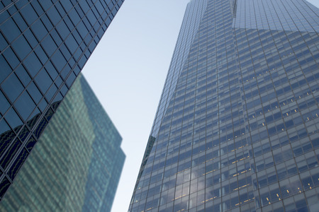 Ultra modern skyscrapers bryant park new york city glass towers and high end real estate.の写真素材