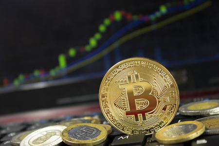 Bitcoin mining generating more income and rising price.の写真素材