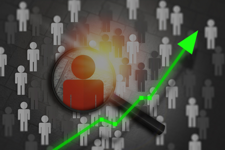 People search concept to bring key player to team which increases profits ten-fold.の写真素材