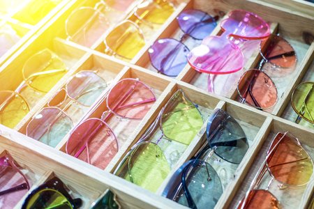 Sunglass for UV light protection and beauty.  Online shop female accessories.の写真素材