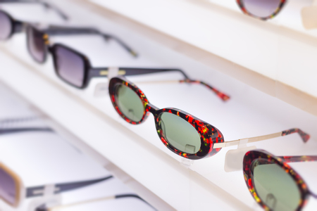 Sunglass eye wear shop and apparel.  Latest trending fashion.の写真素材
