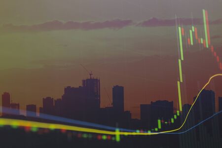 Stock market investment sees rise in value and profits.  Business and finance concept.