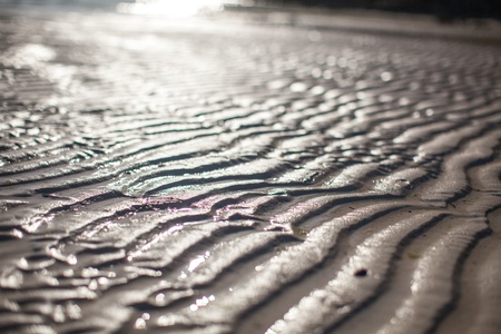 Beach ripples on the white sands of Boracay in the Philippinesの写真素材