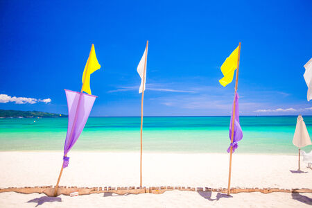 Perfect tropical beach with turquoise water and white sand beaches in Phillipinesの写真素材