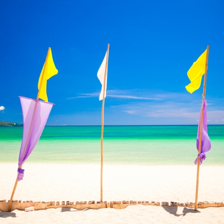 Perfect tropical beach with turquoise water and white sand beaches in Phillipinesの写真素材