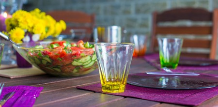Beautiful home served table on the veranda