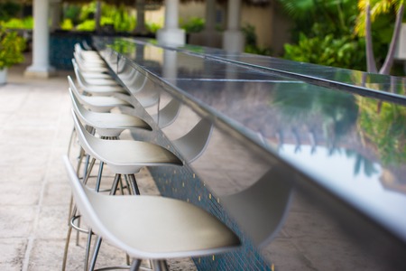 Outdoor empty cute cafe on the beachの写真素材