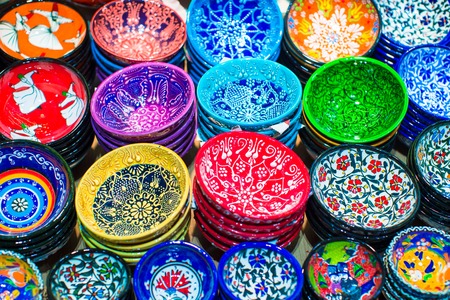 Traditional Turkish ceramics on the Grand Bazaarの写真素材