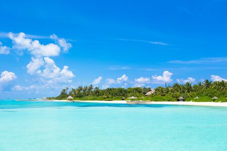 Beautiful white sand beach and Indian oceanの写真素材