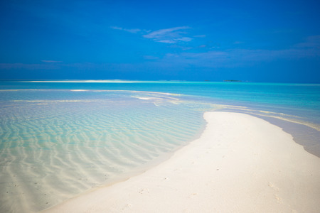 Idyllic tropical beach with white sand and perfect turquoise waterの写真素材