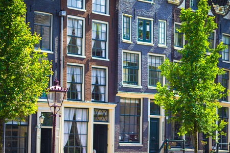 Medieval cute houses in Amsterdam the Netherlands