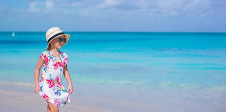 Portrait of adorable little girl on summer vacationの写真素材