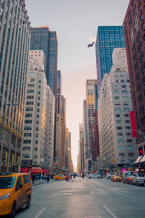 January 01th, 2018 in Manhattan, New York City. Beautiful street of New York City and America.のeditorial素材