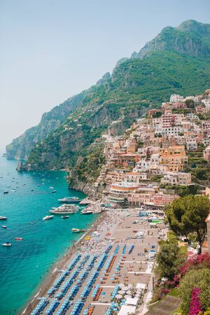 Beautiful coastal towns of Italy - scenic Positano in Amalfi coastの写真素材