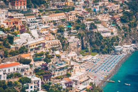 Beautiful coastal towns of Italy - scenic Positano in Amalfi coastの写真素材