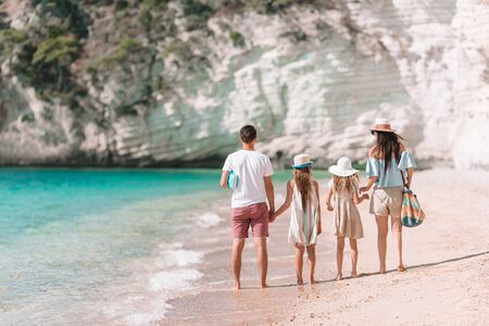Photo of happy family having fun on the beach. Summer Lifestyleの写真素材