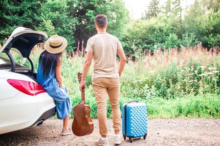 Young couple tourist enjoying on summer vacationの写真素材