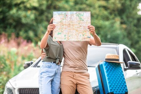 Young couple tourist enjoying on summer vacation