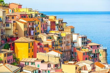 Typical houses in small town in Liguria