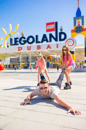 Family in Dubai Legoland at Dubai Parks and Resorts,Dubai, United Arab Emiratesのeditorial素材