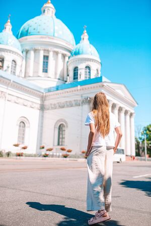 Cute girl in Sankt Petersburg in Russiaの写真素材
