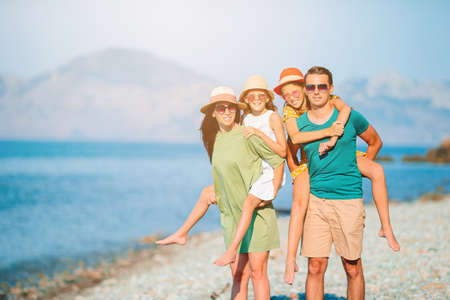 Young family on vacation have a lot of fun
