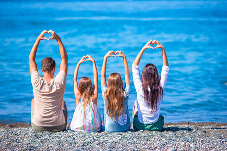 Young family on vacation have a lot of fun