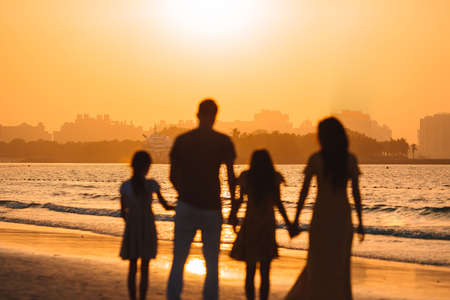 Young family on vacation have a lot of fun
