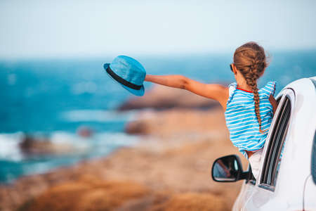 Family on vacation. Summer holiday and car travel conceptの写真素材