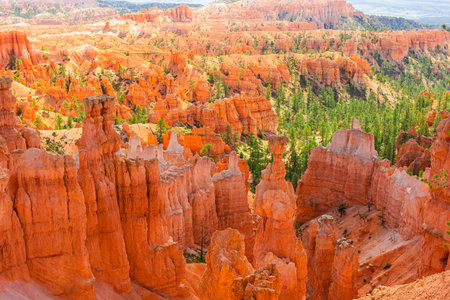 Amazing nature with beautiful hoodoos, pinnacles and spires rock formations including famous Thors Hammer in Utah, United States.の写真素材